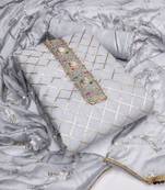 Kimisha Women's Grey Modal Chanderi Cotton Unstitched Dress Material With Inner