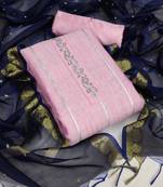 Kimisha Women's Light Pink Modal Chanderi Cotton Unstitched Dress Material 