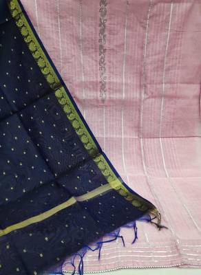 Kimisha Women's Light Pink Modal Chanderi Cotton Unstitched Dress Material  2