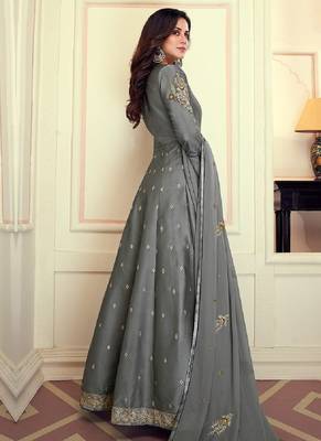 Grey fancy silk salwar 2