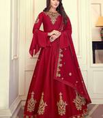Red fancy silk salwar