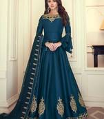 Blue fancy silk salwar