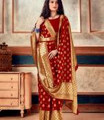 RED RICH art silk saree AND HEAVY RICH PALLU WITH BLOUSE WITH BELT