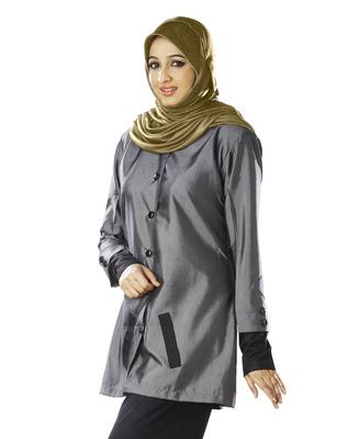 Modest Women's stylish Solid Polycotton Soft feel good fabric Anarkali wrap around Hijab Olive L 3