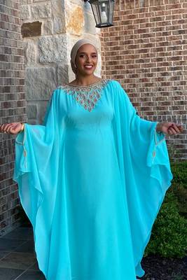 New Popular Dubai Moroccan Stylish Kaftan/ Georgette Floor Length/ Elegant Party Wear dress for womens 1