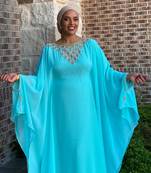 New Popular Dubai Moroccan Stylish Kaftan/ Georgette Floor Length/ Elegant Party Wear dress for womens