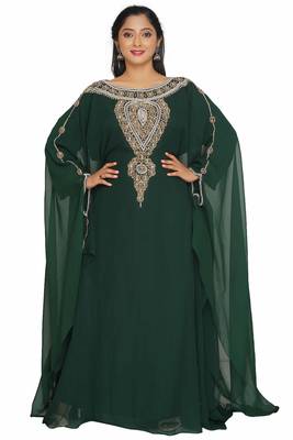 Royal Moroccan Dubai Kaftan Arabic Abaya Maxi Hand Beaded Caftan Farasha Floor Length  1