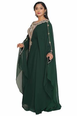 Royal Moroccan Dubai Kaftan Arabic Abaya Maxi Hand Beaded Caftan Farasha Floor Length  3