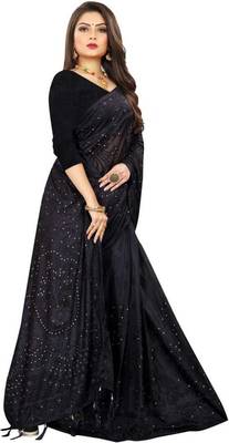 Black brasso jacquard saree with blouse 3