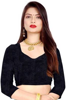 Black brasso jacquard saree with blouse 4
