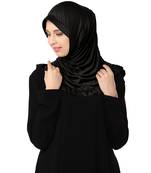 Modest Women's stylish Frill Finish Border Soft feel good Polycotton fabric Zareen Hijab Black