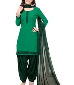 Green & Black cotton Printed Unstitch top & bottom with dupatta