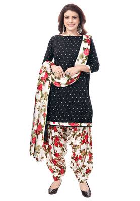 Black & White cotton Printed Unstitch top & bottom with dupatta 1