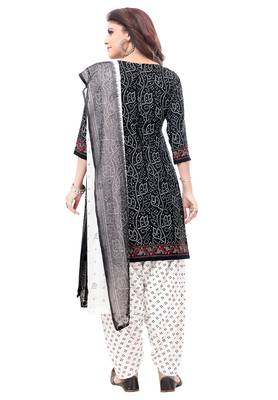 Black & White cotton Printed Unstitch top & bottom with dupatta 2