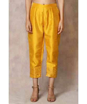 yellow cotton Kapasi kurta & pant with dupatta 3