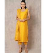 yellow cotton Kapasi kurta & pant with dupatta