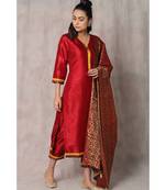 red cotton Surkh kurta & pant with dupatta