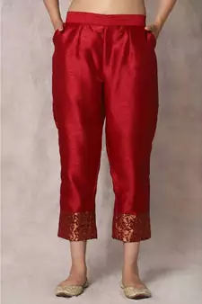 red cotton Surkh kurta & pant with dupatta
