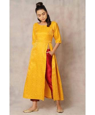 multicolor cotton Poppy side kurti & pant 1
