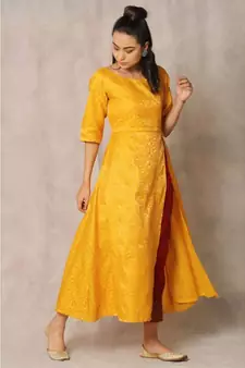 multicolor cotton Poppy side kurti & pant