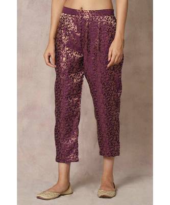 purple cotton Salvia panel kurti & pant 3