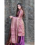 purple cotton Gallinule kurti & skirt with dupatta