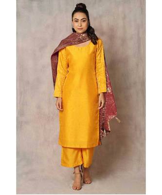 purple cotton Gandhaki kurti & culottes  with dupatta 1