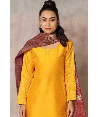 purple cotton Gandhaki kurti & culottes  with dupatta 3