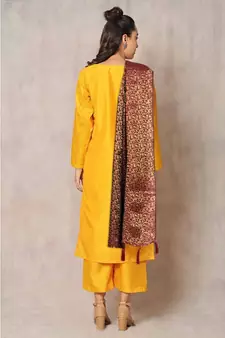 purple cotton Gandhaki kurti & culottes  with dupatta