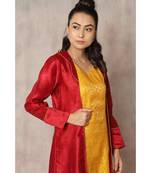 mustard cotton Calla lilly jacket with dress