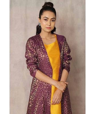 mustard cotton Zinnia jacket with dress 4