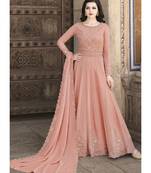 Light Peach Georgette top & bottom with dupatta