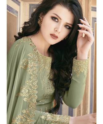 Sea Green Georgette top & bottom with dupatta 3
