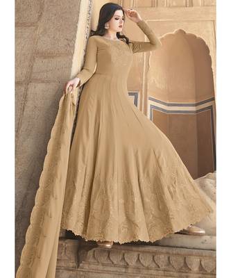 Cream Georgette top & bottom with dupatta 2