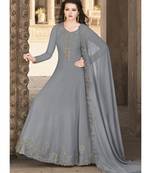 Grey Georgette top & bottom with dupatta