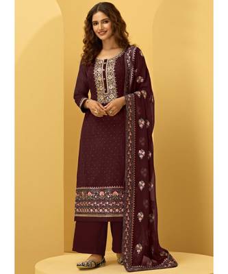Wine Festival Faux Georgette Designer Palazzo Salwar Kameez 1