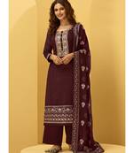 Wine Festival Faux Georgette Designer Palazzo Salwar Kameez