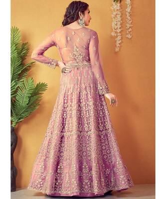 Light Lavender Net top & bottom with dupatta 4