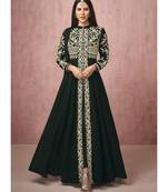  Sonam Bajwa Black Embroidered Slit Style Anarkali Pant Suit
