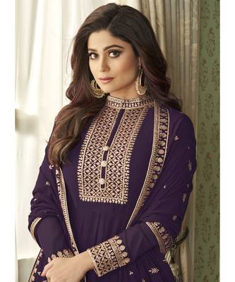 Dark Wine Georgette Designer Party Wear Suit 2