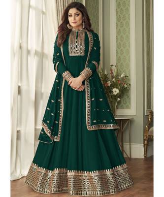 Dark Green Georgette Designer Party Wear Suit 1