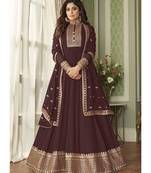 Dark Maroon Georgette Designer Party Wear Suit