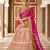Stunning Pink Heavy Hand Work & Embroidered Velvet Bridal Lehenga