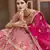 Stunning Pink Heavy Hand Work & Embroidered Velvet Bridal Lehenga