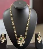 Beautiful Ruby Green Pearl Chain Set  DJ33587