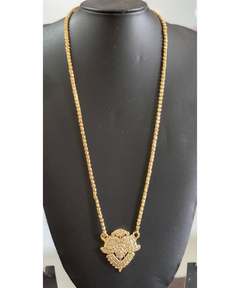 Beautiful Gold Plated Cz White Designer Chain DJ22211