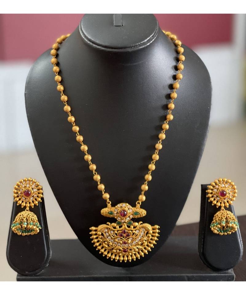 Beautiful Kemp-green Designer Necklace Set _DJ24246