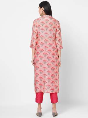Pink embroidered viscose ethnic-kurtis 2