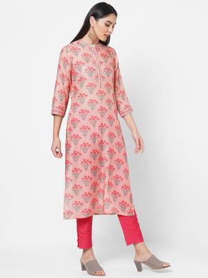 Pink embroidered viscose ethnic-kurtis 3