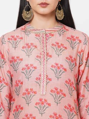 Pink embroidered viscose ethnic-kurtis 5